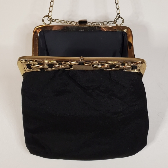 Black Magic Vintage Clasp Purse with Metal Details - Picture 4 of 13